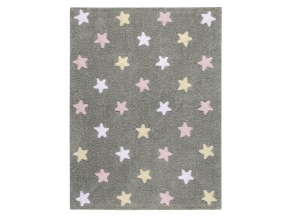 Pro zvířata: Pratelný koberec Tricolor Stars Grey-Pink