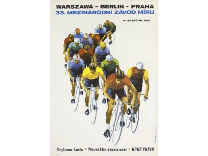 Plechová retro cedule / plakát - Závod míru 1980 (Provedení: Papírový plakát v rámu)