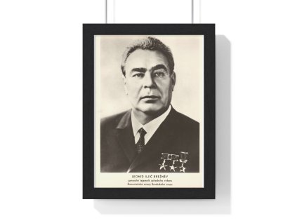 Leonid Iljič Brežněv - obraz / plechová cedule - retro dárek (Provedení: Papírový plakát v rámu)