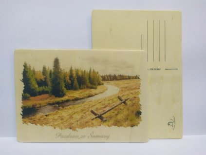 drevena pohlednice šumava