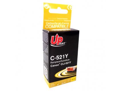 UPrint kompatibilní ink s CLI521Y, yellow, 510str., 10ml, C-521Y, s čipem, pro Canon iP3600, iP4600, MP620, MP630, MP980