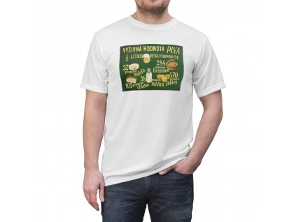Retro tričko - Výživná hodnota piva (Barva Bílá, Velikost L)