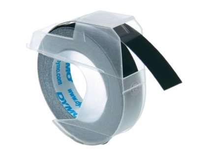Dymo originální páska do tiskárny štítků, Dymo, S0898130, černý podklad, 3m, 9mm, baleno po 10 ks, cena za 1 ks, 3D