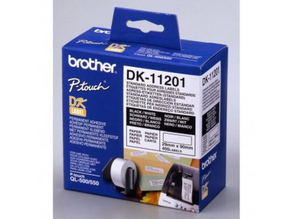 Brother papírové štítky 29mm x 90mm, bílá, 400 ks, DK11201, pro tiskárny řady QL