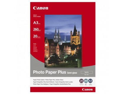 Canon Photo Paper Plus Semi-Glossy, foto papír, pololesklý, saténový typ bílý, A3, 260 g/m2, 20 ks, SG-201 A3, inkoustový