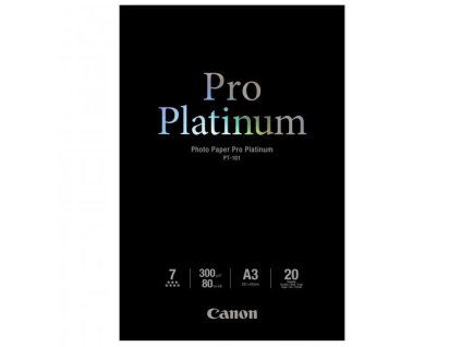 Canon Photo Paper Pro Platinum, PT-101 A3, foto papír, lesklý, 2768B017, bílý, A3, 300 g/m2, 20 ks, inkoustový