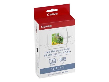Etikety Canon Selphy CP XXX, bílá, 18, ks KC18IS, pro termosublimační tiskárny, 54x86mm, včetně napařovací folie