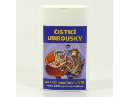 Čisticí trhací ubrousky, na LCD, notebooky, dóza, 50ks, Čistík