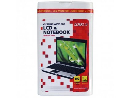 Čisticí trhací ubrousky, na LCD, notebooky, dóza, 50ks, Logo