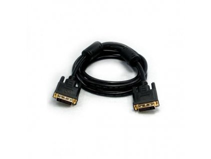 Video kabel DVI (24+1) samec - DVI (24+1) samec, Dual link, 20m, zlacené konektory, stíněný, černá