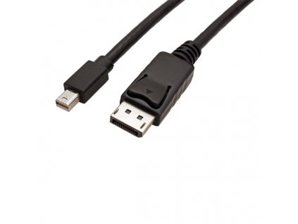 Video kabel mini DisplayPort samec - DisplayPort samec, 3m, černý