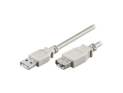 USB prodlužovací kabel (2.0), USB A samec - USB A samice, 5m, šedý