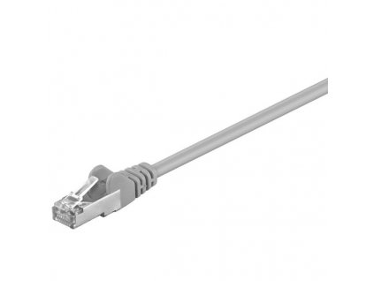 Síťový LAN kabel FTP patchcord, Cat.5e, RJ45 samec - RJ45 samec, 0.25 m, stíněný, šedý, economy
