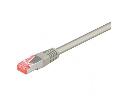 Síťový LAN kabel S/FTP patchcord, Cat.6, RJ45 samec - RJ45 samec, 0.5 m, stíněný, LSOH, šedý, economy