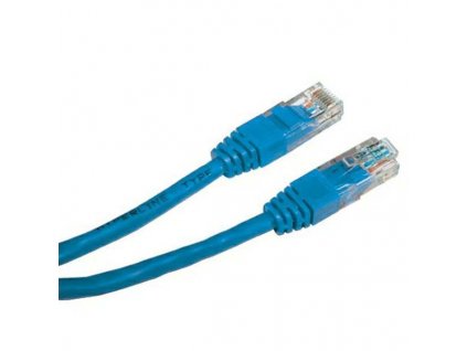 Síťový LAN kabel UTP patchcord, Cat.6, RJ45 samec - RJ45 samec, 0.5 m, nestíněný, modrý, economy