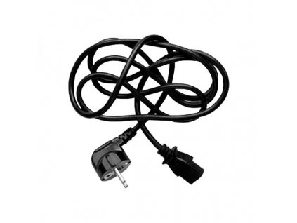 Síťový kabel 230V napájecí, CEE7 (vidlice) - C13, 2m, VDE approved, černý, Logo, blistr