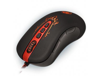 Redragon Myš Origin, 4000DPI, optická, 10tl., drátová USB, černo-červená, herní