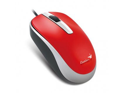 Genius Myš DX-120, 1200DPI, optická, 3tl., drátová USB, červená, standardní, univerzální