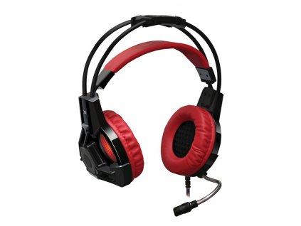 Defender Lester, herní sluchátka s mikrofonem, ovládání hlasitosti, černo-červená, 2.0, 50 mm měniče typ 2x 3.5 mm jack + USB