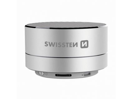 SWISSTEN Bluetooth reproduktor i-METAL, 3W, stříbrný, regulace hlasitosti, kovový