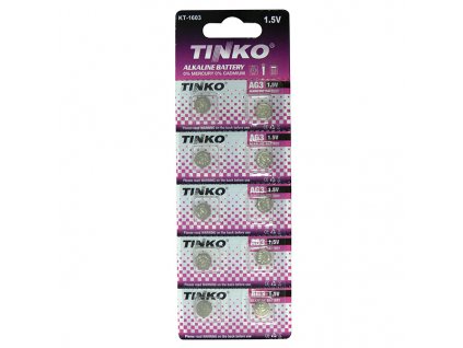 Baterie alkalická, knoflíková, LR41, AG3, 1.5V, blistr, 10-pack