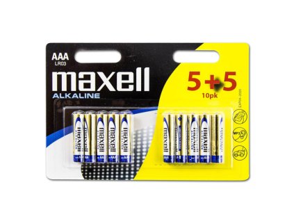 Baterie alkalická, AAA, 1.5V, Maxell, blistr, 10-pack