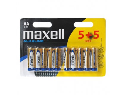 Baterie alkalická, AA, 1.5V, Maxell, blistr, 10-pack