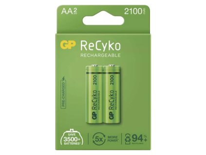 Nabíjecí baterie, AA (HR6), 1.2V, 2100 mAh, GP, papírová krabička, 2-pack, ReCyko