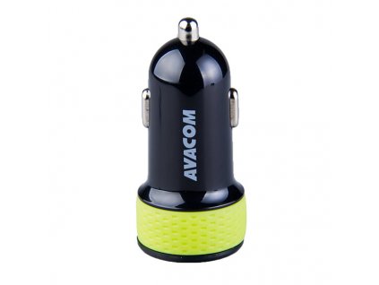 Avacom nabíječka do auta se dvěma USB výstupy 5V/1A - 3.1A, černo-zelená