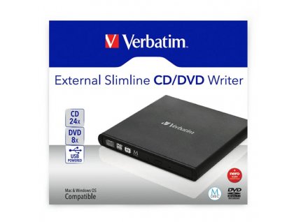 Verbatim 98938, externí CD/DVD mechanika, rychlost CD(24x) DVD (8x) technologie MDISC (tm)