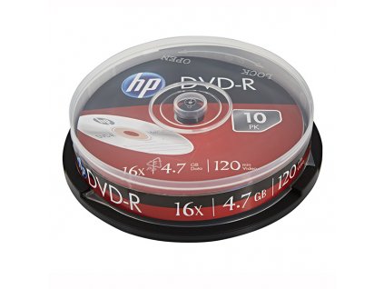 HP DVD+R, DRE00027-3, 4.7GB, 16x, cake box, 10-pack, bez možnosti potisku, 12cm, pro archivaci dat