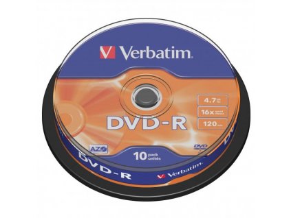 Verbatim DVD-R, Matt Silver, 43523, 4.7GB, 16x, spindle, 10-pack, bez možnosti potisku, 12cm, pro archivaci dat