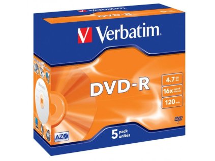Verbatim DVD-R, Matt Silver, 43519, 4.7GB, 16x, jewel box, 5-pack, bez možnosti potisku, 12cm, pro archivaci dat