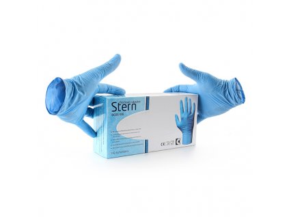 Jednorázové rukavice 7"/S, modré, 100ks, nitril, Stern