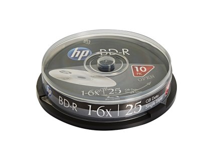 HP BD-R, Single Layer 25GB, Standard, cake box, BRE00071-3, 69321, 6x, 10-pack, pro archivaci dat