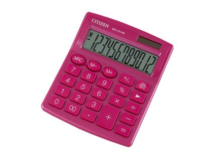 Citizen kalkulačka SDC812NRPKE, růžová, stolní, dvanáctimístná, duální napájení