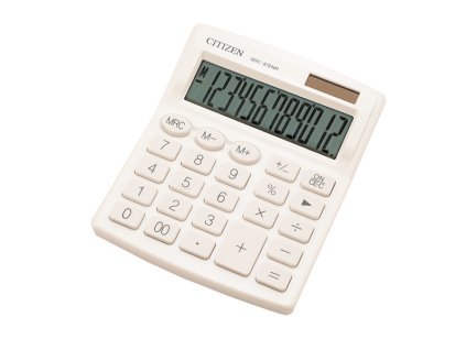 Citizen kalkulačka SDC812NRWHE, bílá, stolní, dvanáctimístná, duální napájení
