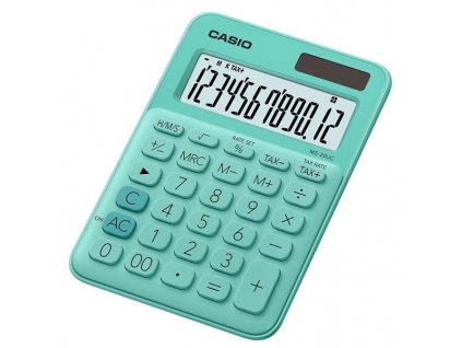 Casio Kalkulačka MS 20 UC GN, tyrkysová, dvanáctimístná, duální napájení