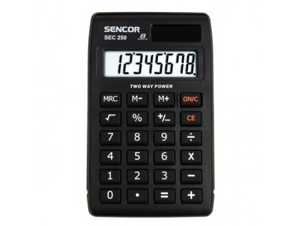 Sencor Kalkulačka SEC 250, černá, stolní, osmimístná, velký displej
