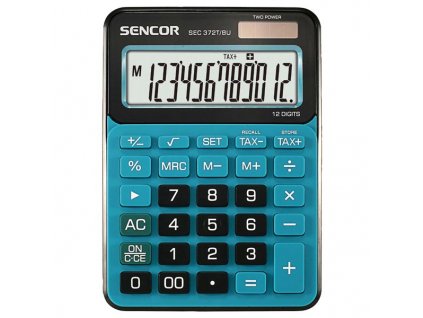 Sencor Kalkulačka SEC 372T/BU, modrá, stolní, dvanáctimístná