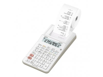 Casio Kalkulačka HR 8 RCE WE, bílá, stolní, dvanáctimístná, jednobarevný tisk