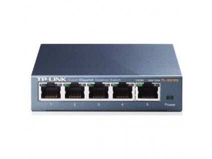 TP-LINK stolní switch TL-SG105 1000Mbps, automatické učení adres MAC, auto MDI/MDIX