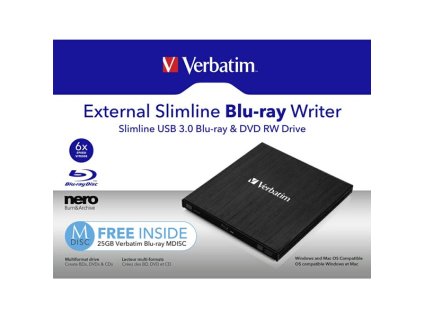 Verbatim externí Blu-Ray vypalovačka, 43890, technologie MDISC (tm)