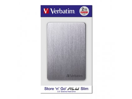 Verbatim externí pevný disk, Store,n,Go ALU Slim, 2.5", USB 3.0, 2TB, 53665, vesmírné šedý