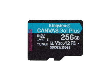 Kingston paměťová karta Canvas Go! Plus, 256GB, micro SDXC, SDCG3/256GBSP, UHS-I U3, A2, V30