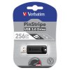 Verbatim USB flash disk, USB 3.0 (3.2 Gen 1), 256GB, PinStripe, Store N Go, černý, 49320, USB A, s výsuvným konektorem