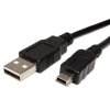 Logo USB kabel (2.0), USB A samec - miniUSB samec, 1.8m, černý, cena za 1 kus