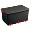 Víceúčelový box na hračky na kolečkách Tega grafitovo-červený