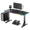 ULTRADESK Herní stůl IRON, 132,5x60,5 cm, 71-81  cm, elektricky nastavitelná výška, RGB podsvícení