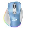 Myš bezdrátová, Genius Ergo 9000S Pro, bílo-modrá, optická, 2400DPI